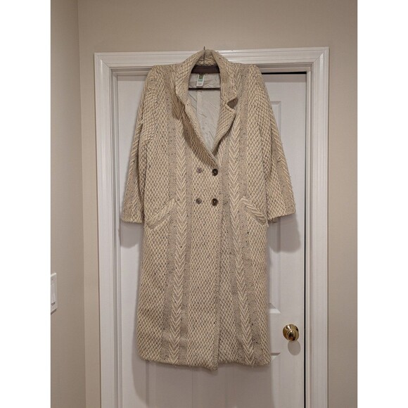 Vintage Branigan Weavers Size Medium Wool Crochet Long Sweater Jacket Ireland - Picture 4 of 11